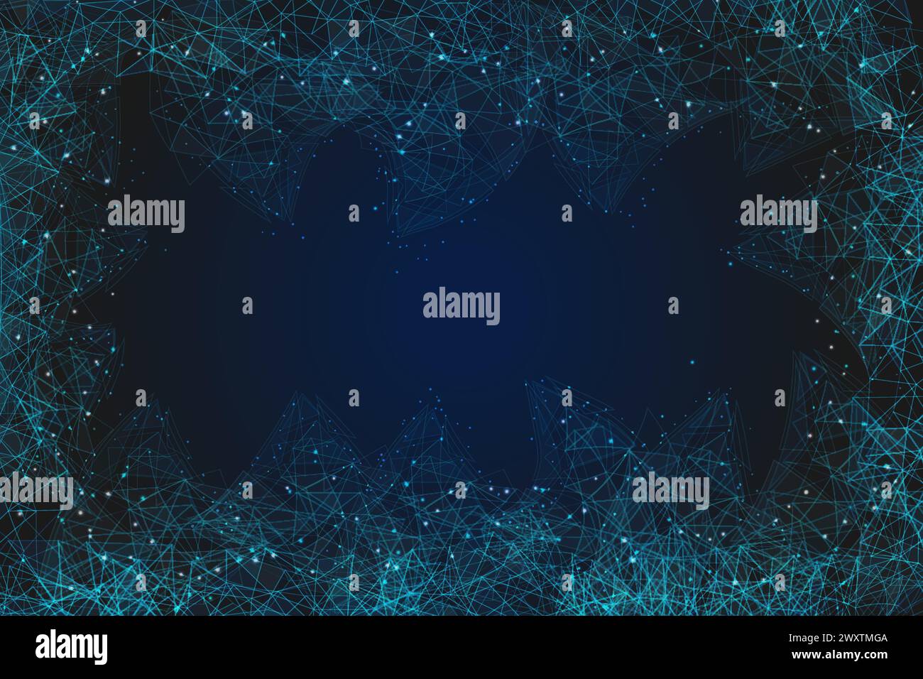 Fond bleu abstrait. Polygonale faible poly wireframe illustration ressemble à des étoiles dans le ciel nocturne blask en spase ou éclats de verre volants. Numérique avec Illustration de Vecteur