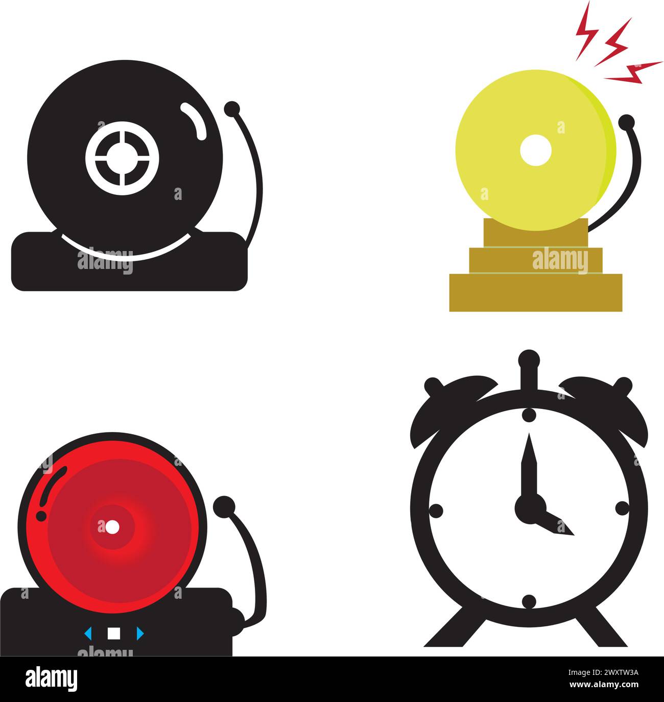 Conception d'illustration vectorielle de modèle d'icône de cloche d'alarme de vecteur Illustration de Vecteur