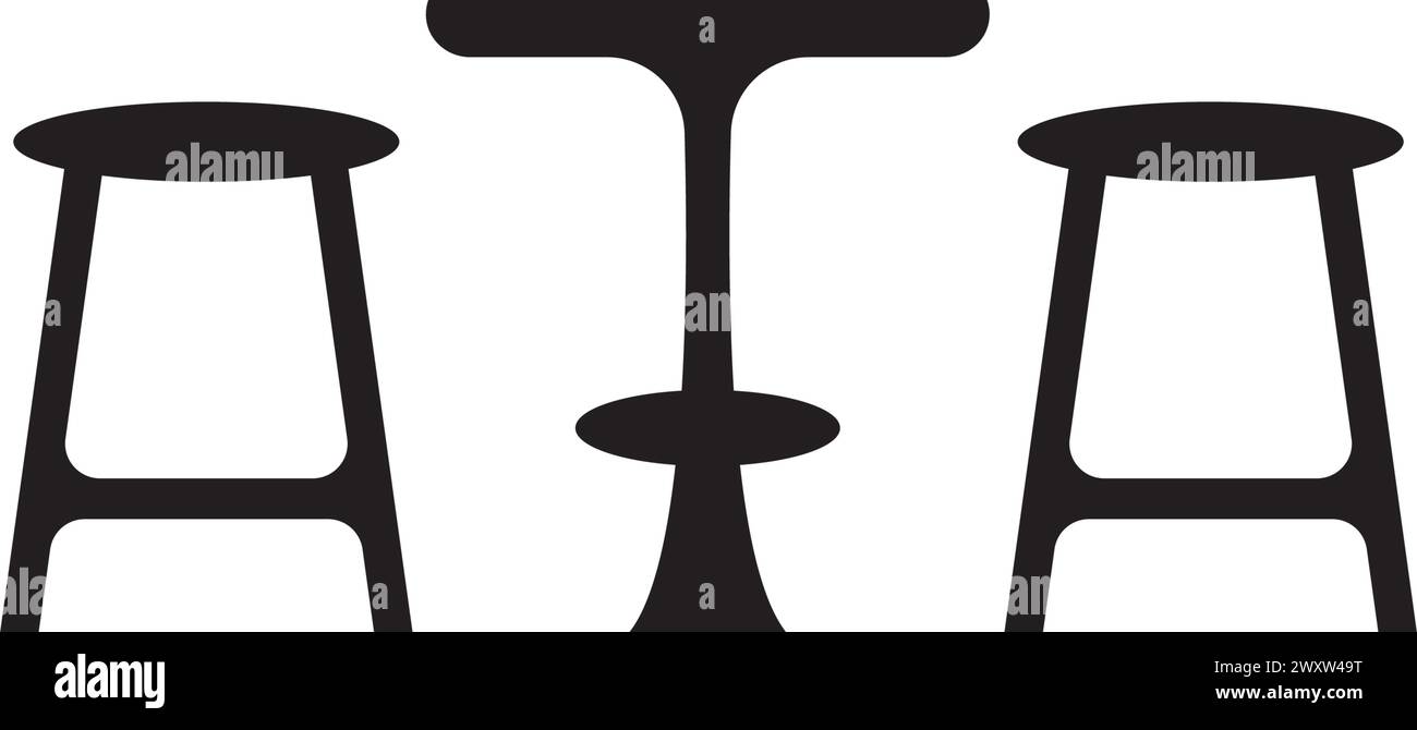 conception d'illustration d'icône de vecteur de modèle de logo de chaise et de table Illustration de Vecteur