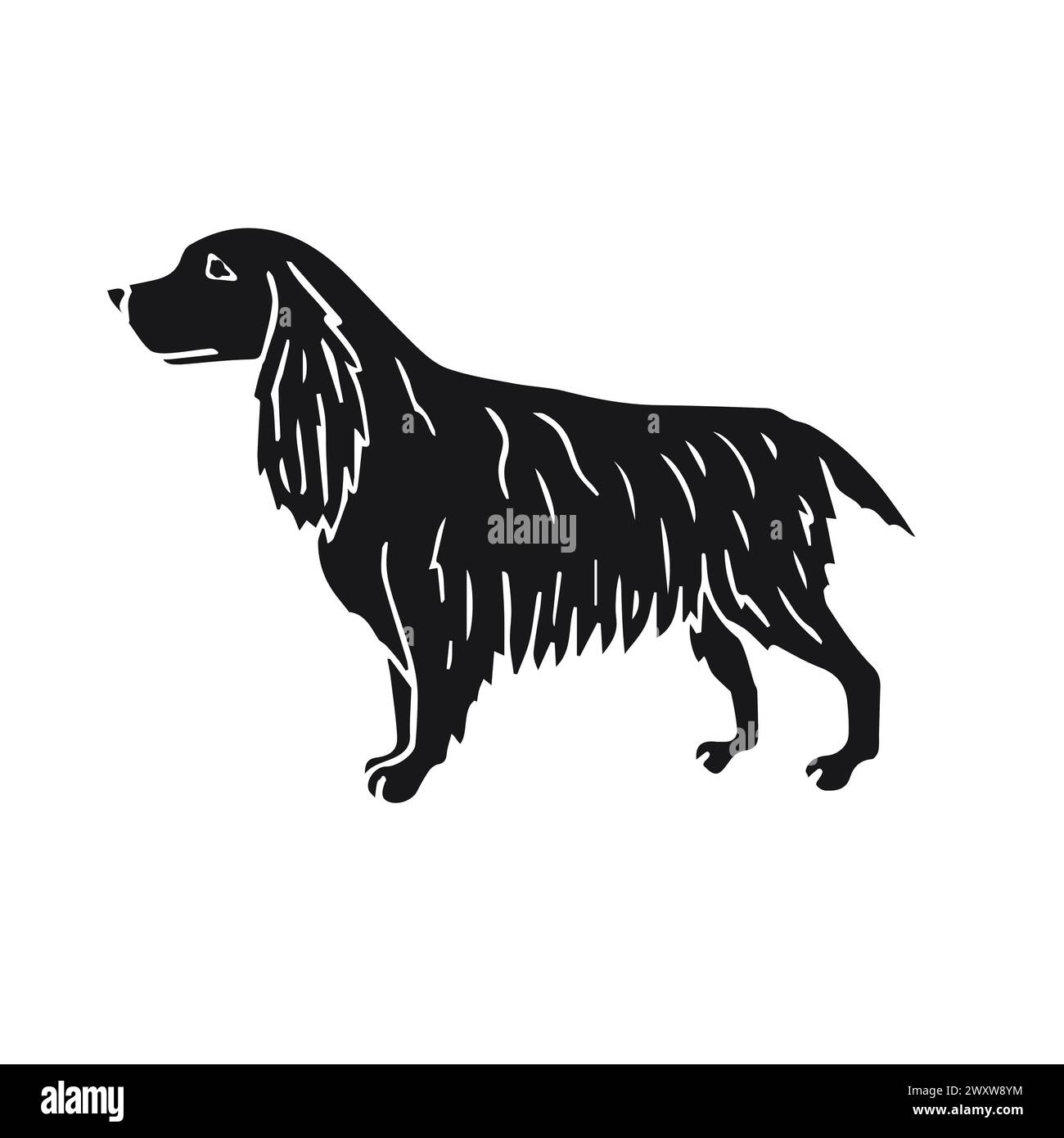 Vecteur main dessiné doodle sketch chien d'épaniel isolé sur fond blanc Illustration de Vecteur