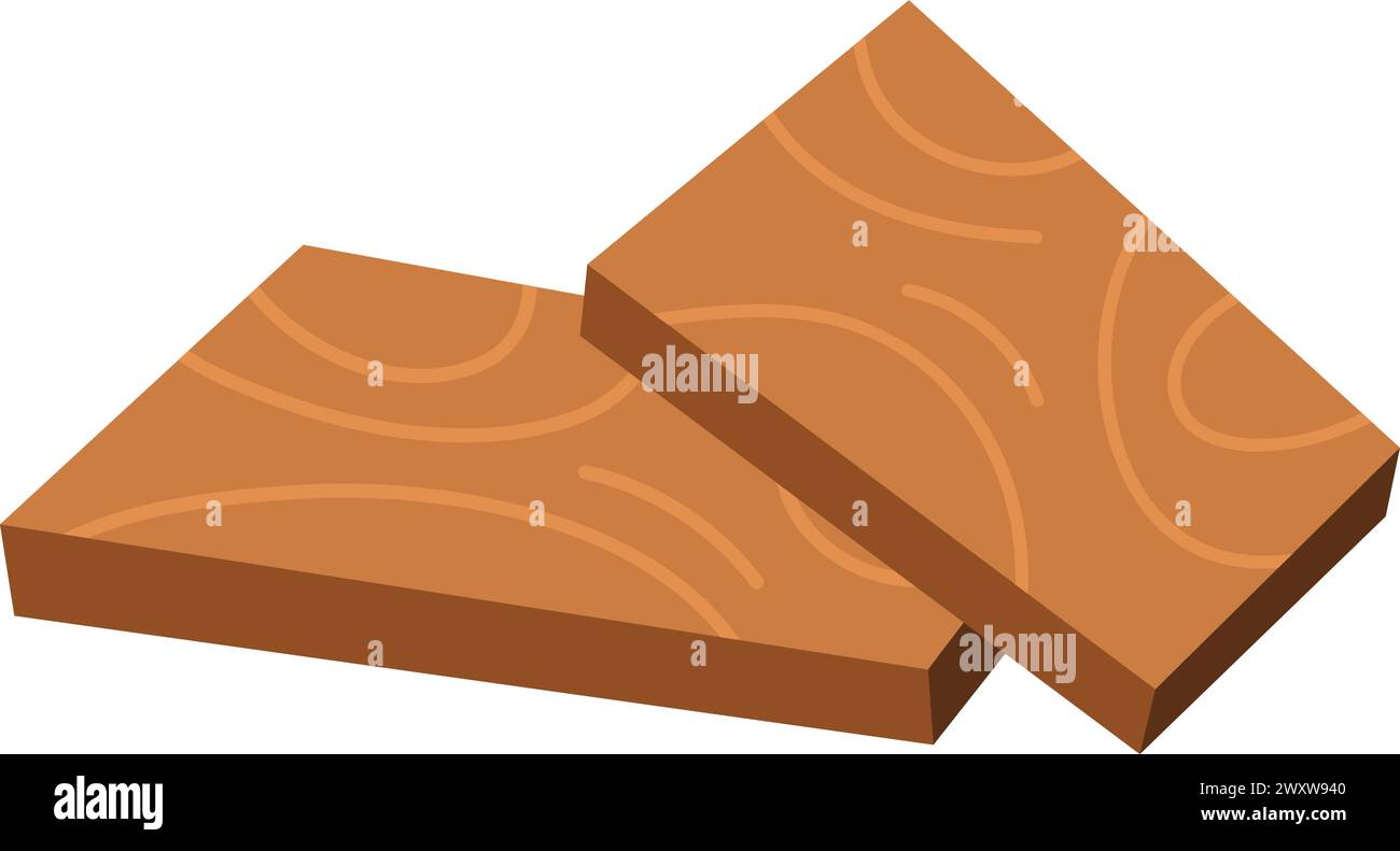 Icône de panneau de bois de vecteur. Illustration de planches de bois isolé sur fond blanc. Tableau marron en pile de bois Illustration de Vecteur