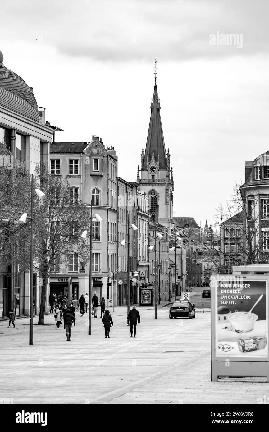 Metz, France - 23 janvier 2022 : extérieur de équipé Église Martin dans le centre de Metz, France. Banque D'Images