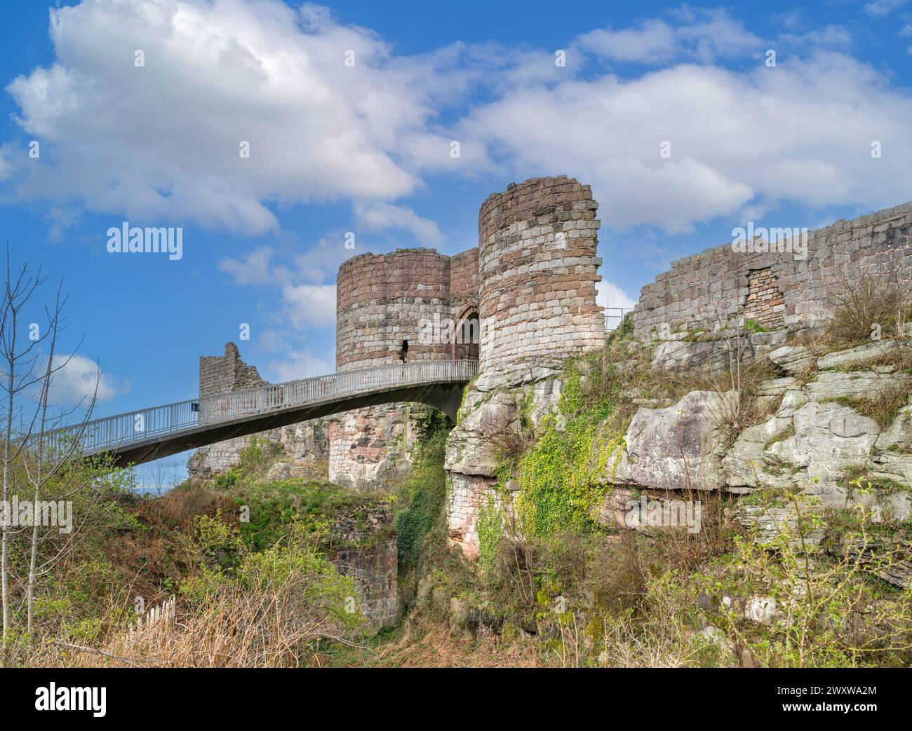 Château de Beeston. La cour intérieure du château de Beeston, Beeston Crag, Beeston, Cheshire, Angleterre, ROYAUME-UNI Banque D'Images