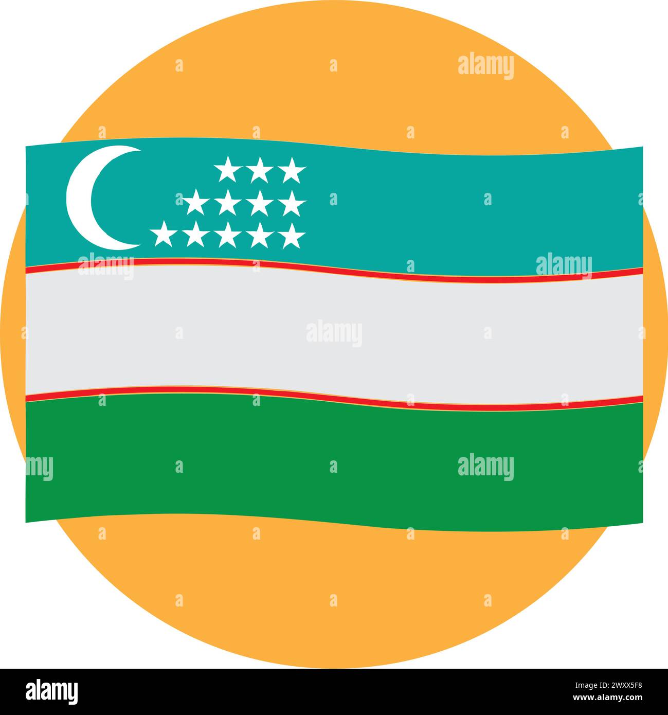 Icône de drapeau de l'Ouzbékistan illustration vectorielle conception de symbole Illustration de Vecteur