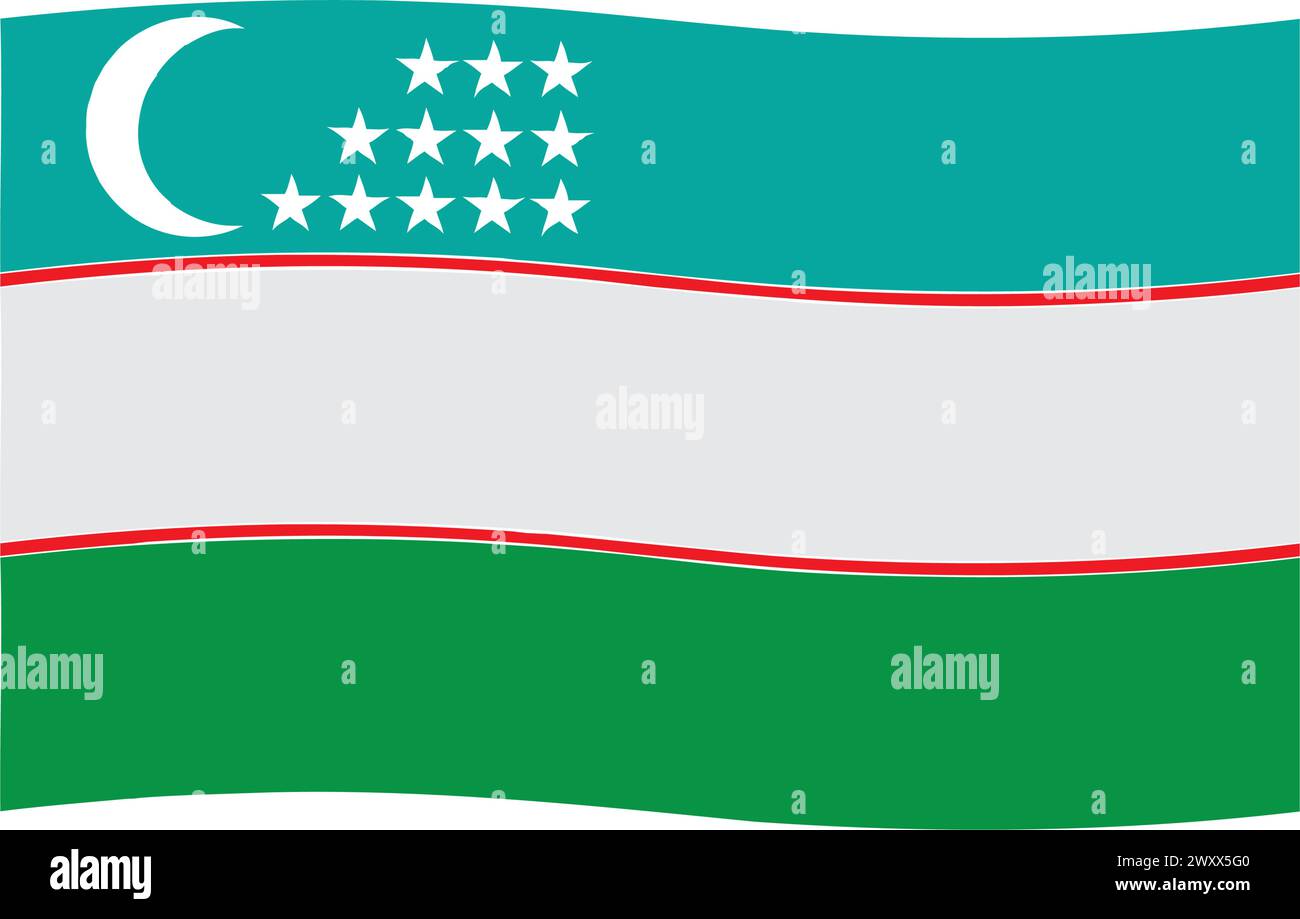 Icône de drapeau de l'Ouzbékistan illustration vectorielle conception de symbole Illustration de Vecteur