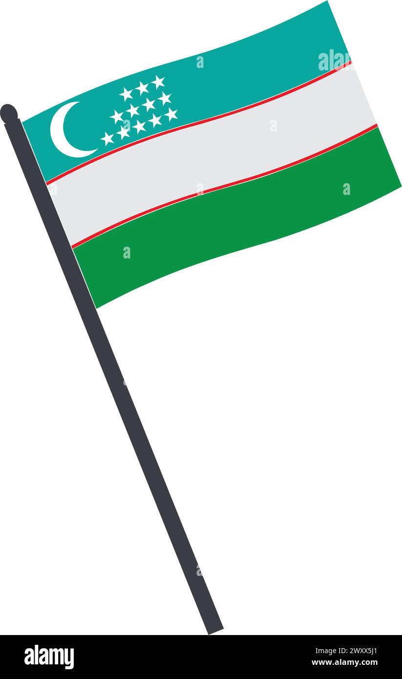 Icône de drapeau de l'Ouzbékistan illustration vectorielle conception de symbole Illustration de Vecteur