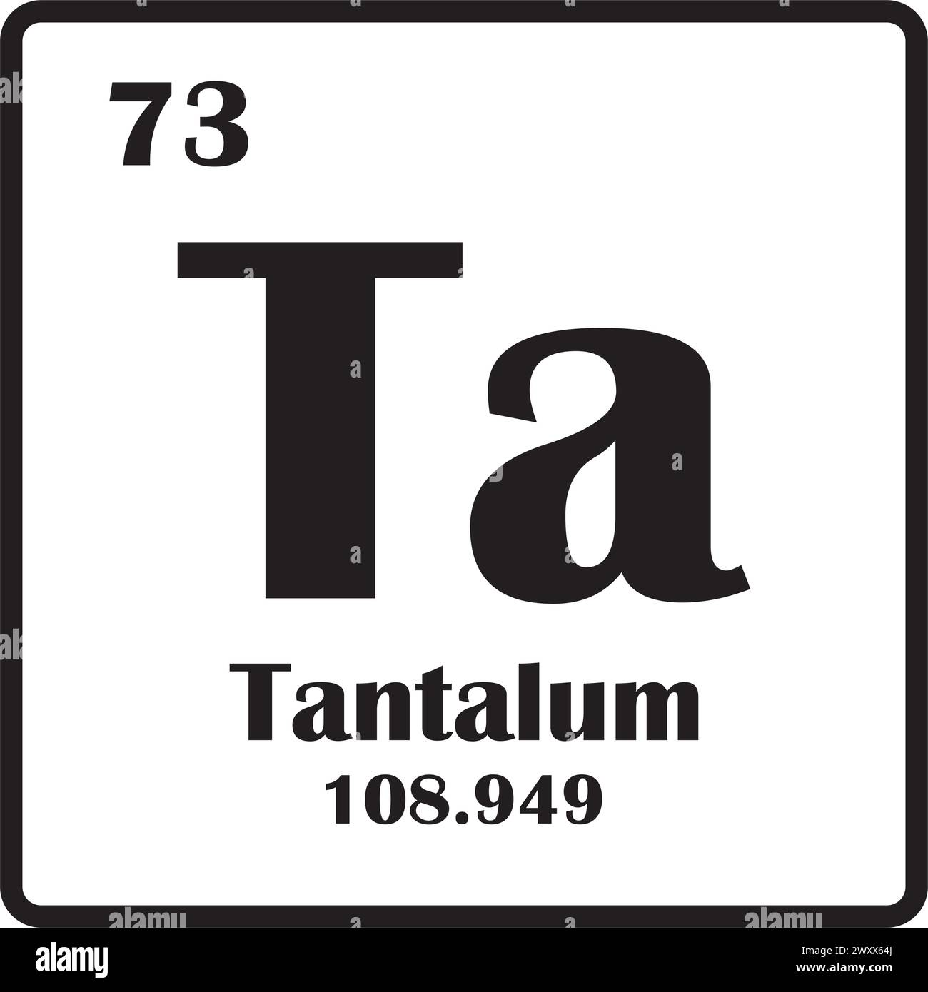 Icône atomique de tantale, conception de symbole d'illustration vectorielle Illustration de Vecteur