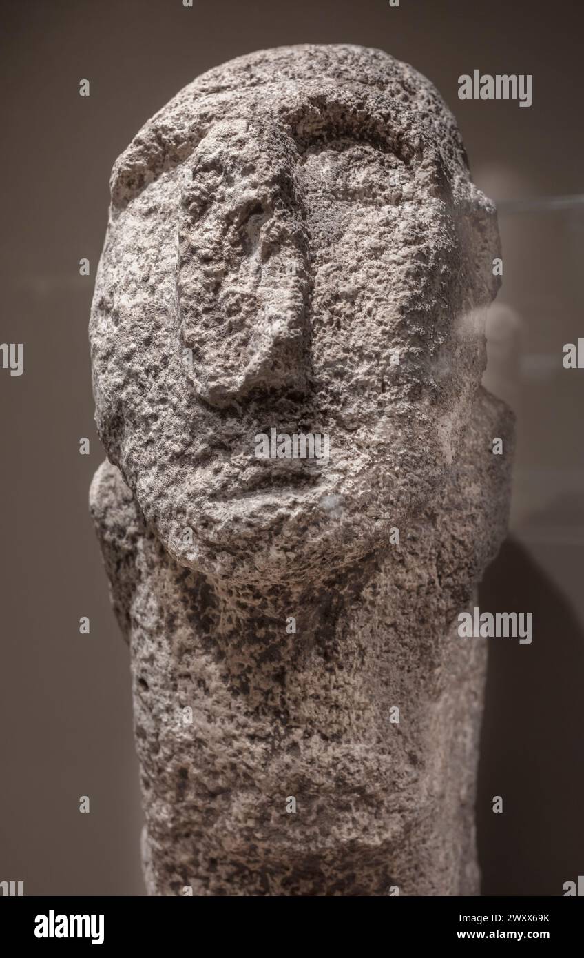 Sculpture en pierre néolithique, Musée Sanlıurfa, Urfa, Province de Sanliurfa, Turquie Banque D'Images