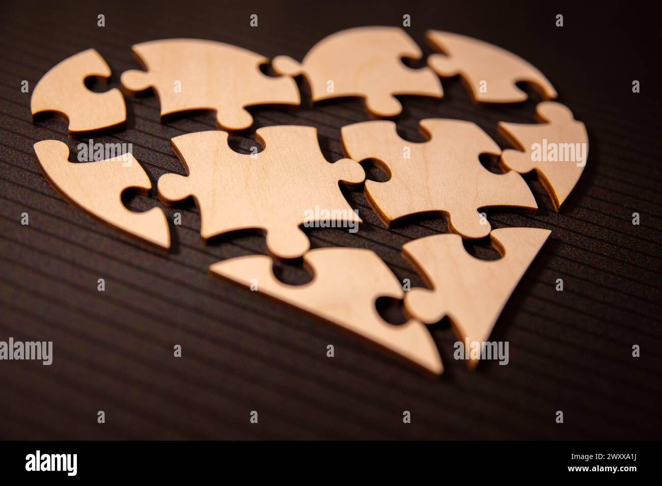 Fond de forme de coeur en bois. Banque D'Images