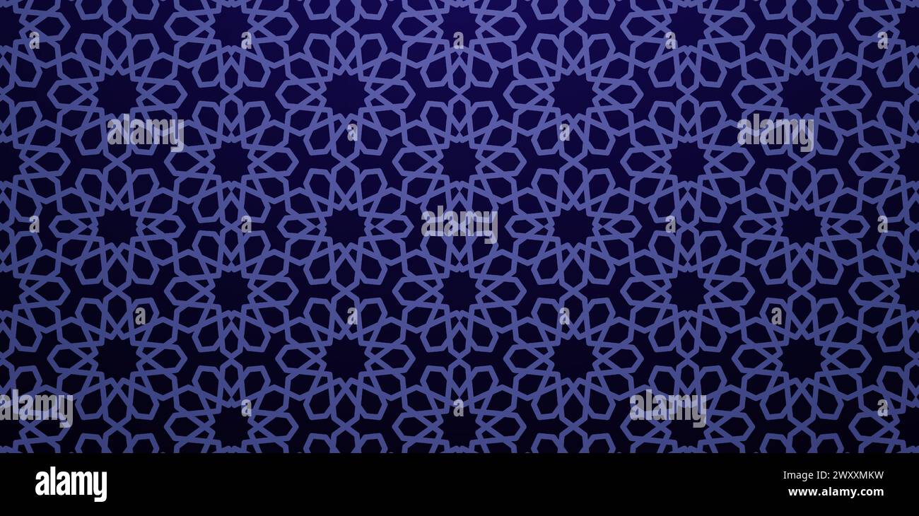 Géométrie de modèle sans couture basée sur les couleurs de lignes bleu foncé de style arabe traditionnel pour le tissu, le textile, la couverture, le papier d'emballage, les arrière-plans décoratifs Illustration de Vecteur