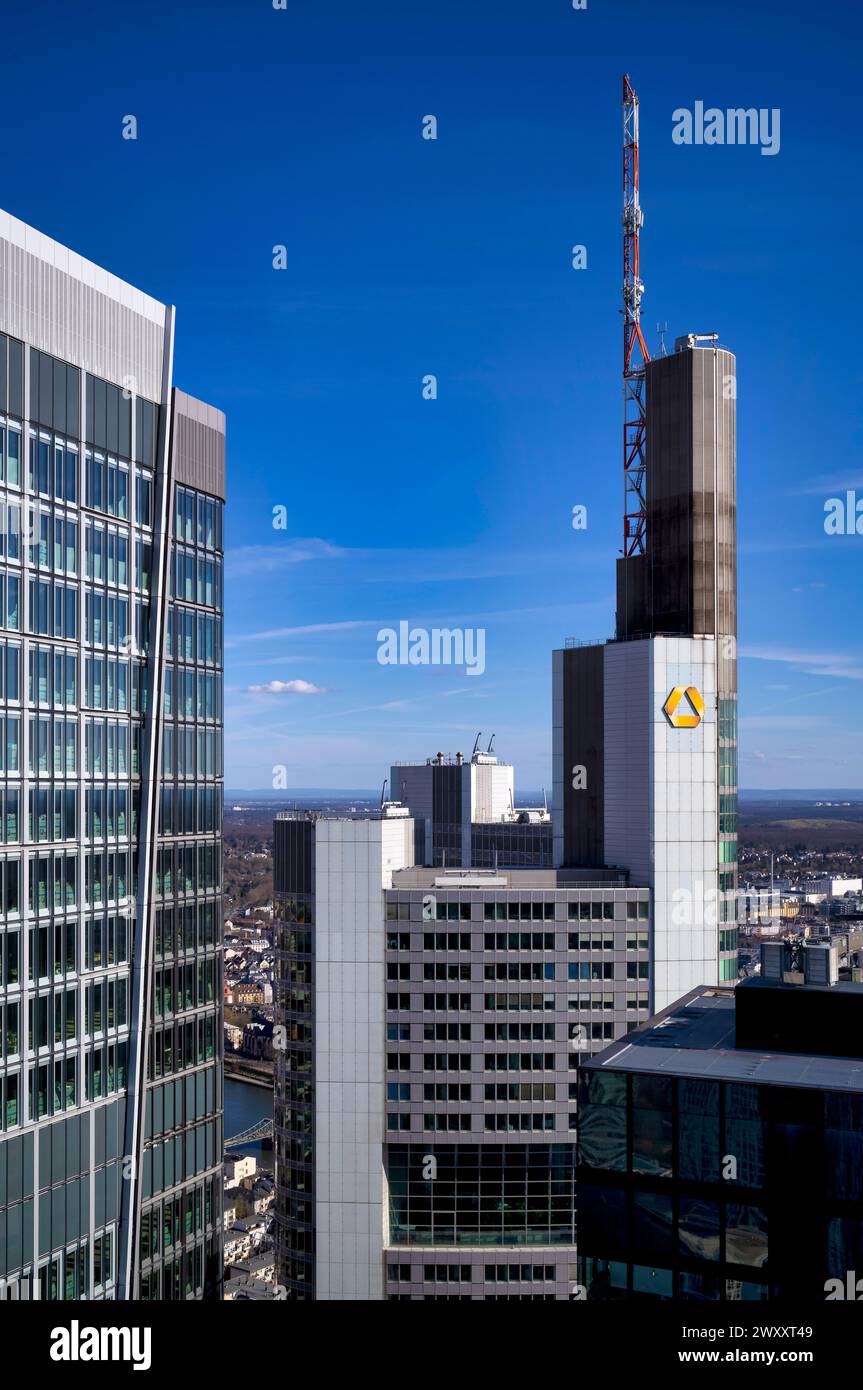 Commerzbank Tower, quartier financier, quartier bancaire, Francfort-sur-le-main, Hesse, Allemagne Banque D'Images