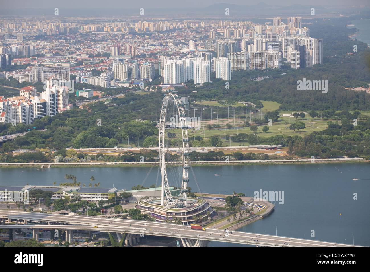 2 avril 2024. Vue aérienne du dépliant de Singapour. Une détination populaire pour les voyageurs à visiter. Banque D'Images