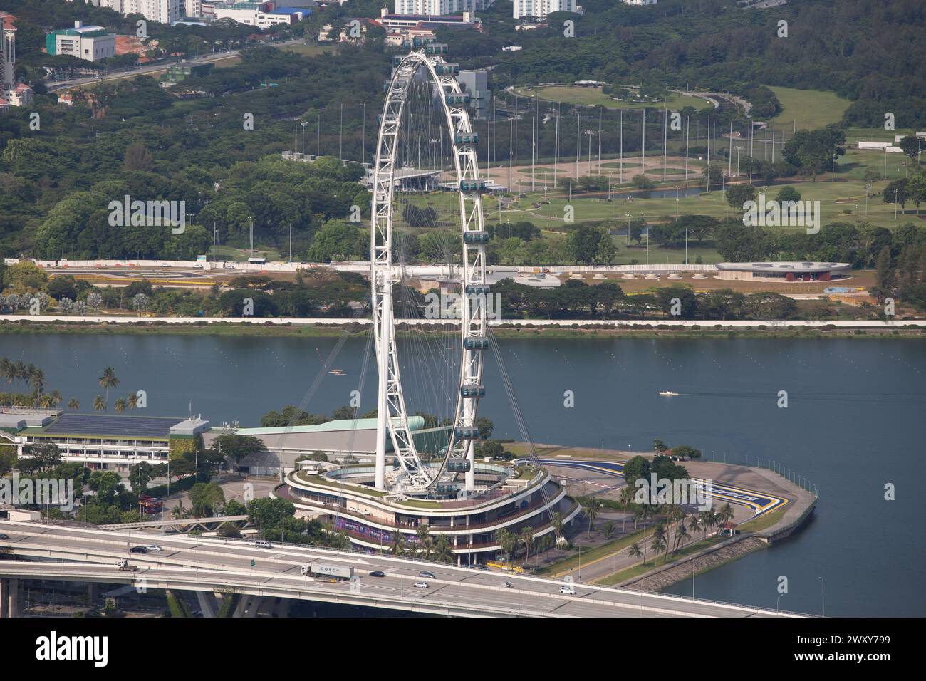 2 avril 2024. Vue aérienne du dépliant de Singapour. Une détination populaire pour les voyageurs à visiter. Banque D'Images