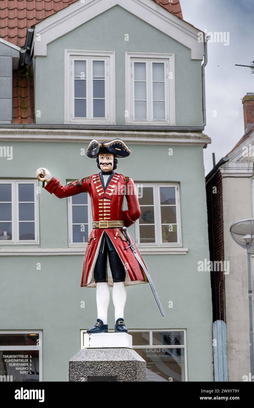 L'ancienne statue de Kagmand peinte à Tonder dans la partie sud du Danemark Banque D'Images