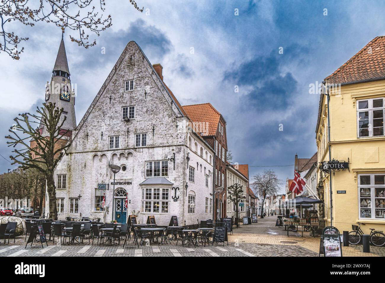 Vieilles maisons dans les rues de Tonder dans la partie sud du Danemark Banque D'Images