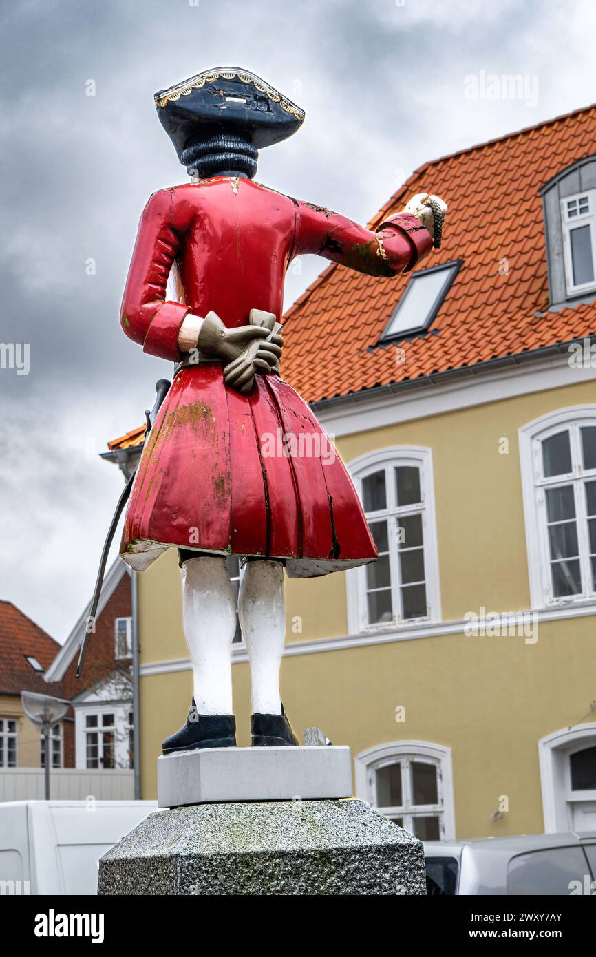 L'ancienne statue de Kagmand peinte à Tonder dans la partie sud du Danemark Banque D'Images