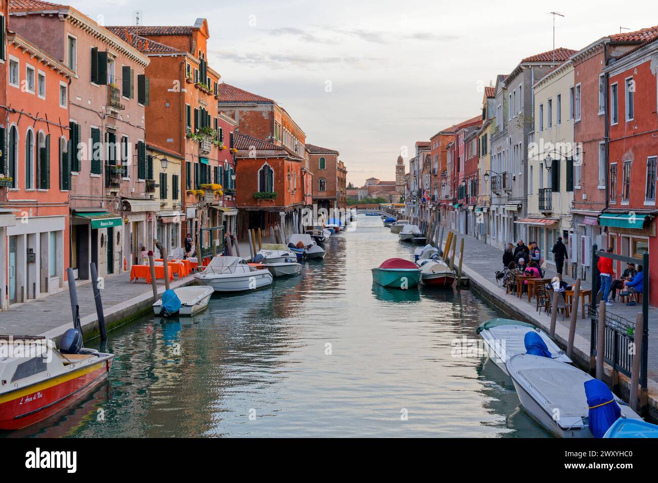 Italie, Venise : canaux et quais de l'île de Murano Banque D'Images