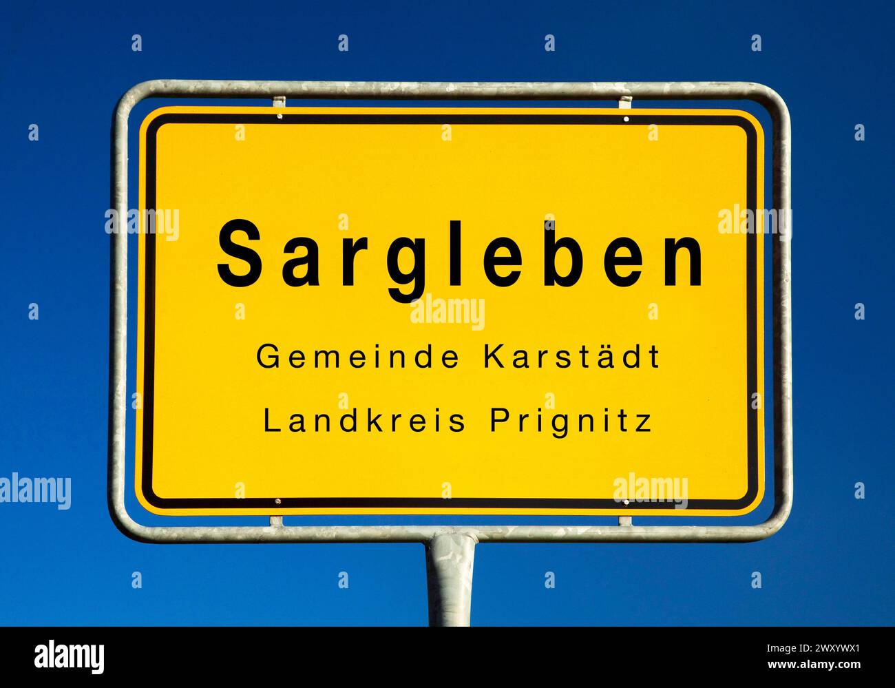 Panneau de Sargleben, Allemagne, Brandebourg, Prignitz, Karstaedt Banque D'Images