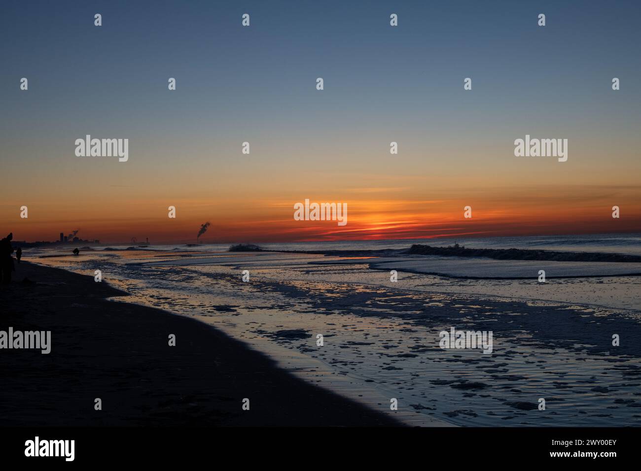 Coucher du soleil à la mer du Nord Banque D'Images
