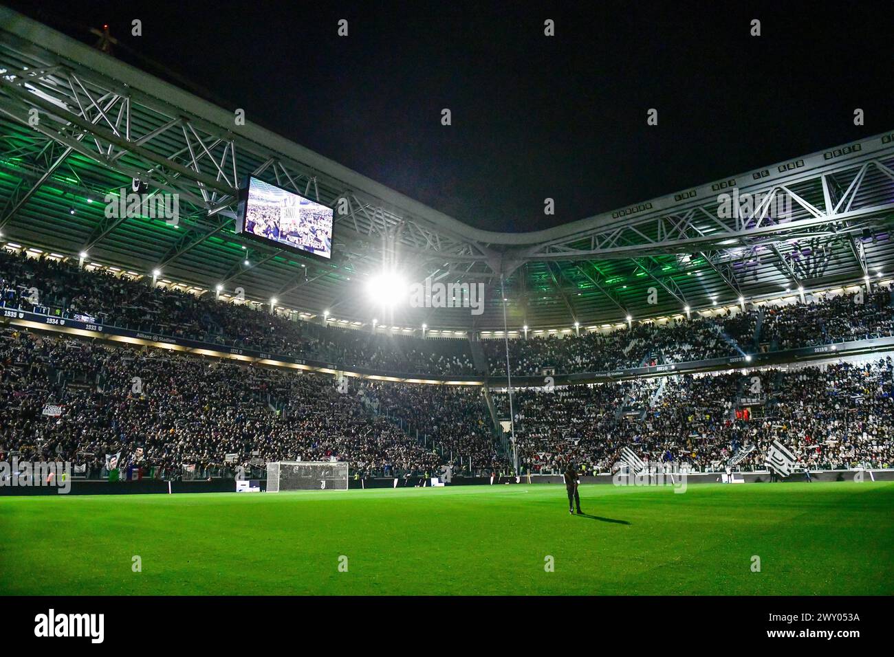 Turin, Italie. 02 avril 2024. Le stade Allianz vu lors du match de demi-finale de la Coppa Italia entre la Juventus et le Lazio à Turin. (Crédit photo : Gonzales photo/Alamy Live News Banque D'Images