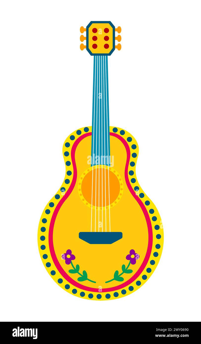 Illustration plate de guitare acoustique mexicaine Vector Illustration de Vecteur