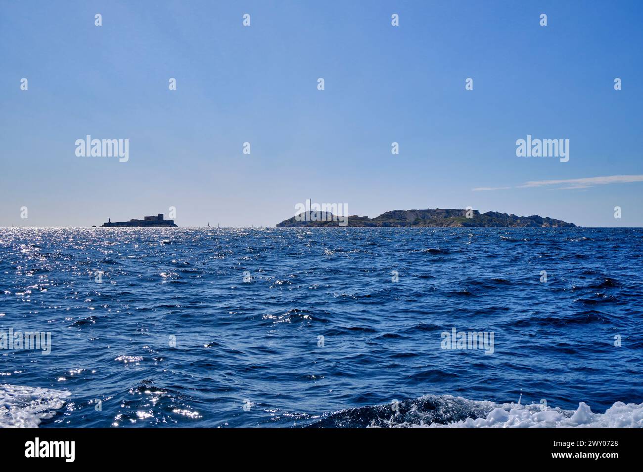 Les îles du Frioul et l'île du château d'If. Mer Méditerranée, Marseille. France Banque D'Images