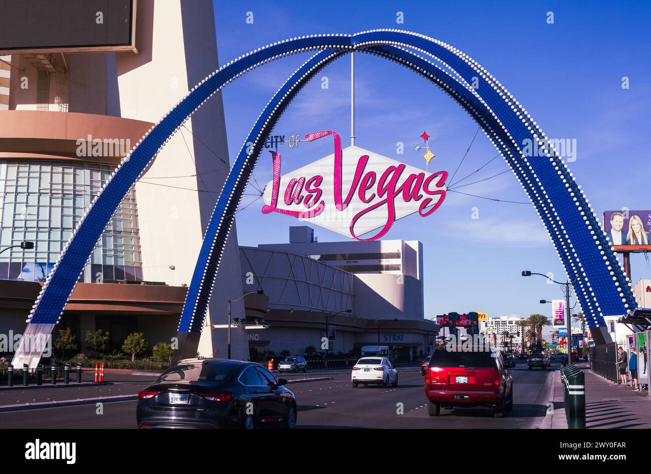 Panneau Las Vegas Gateway Arches Banque D'Images