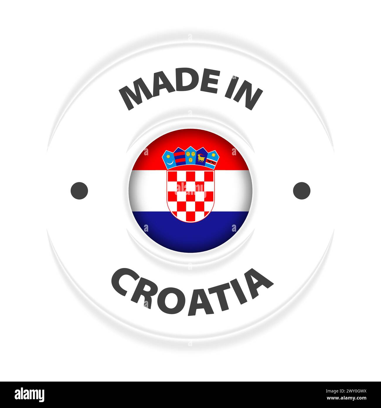Fabriqué en Croatie graphique et étiquette. Élément d'impact pour l'utilisation que vous voulez en faire. Illustration de Vecteur