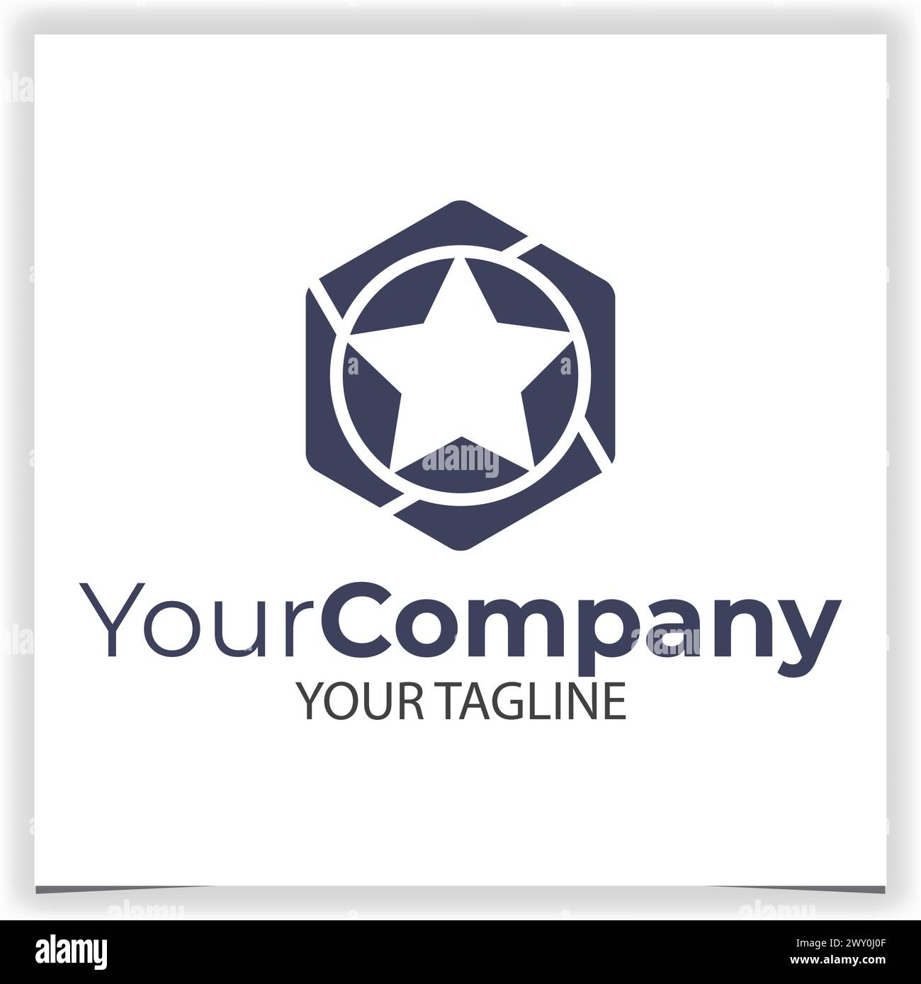 Logo d'étoile de vecteur dans le modèle de conception hexagonale Illustration de Vecteur