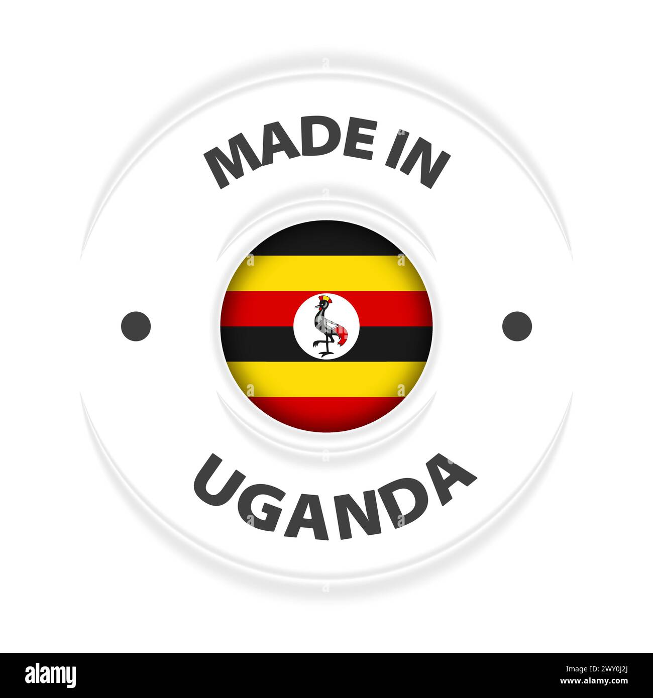 Fabriqué en Ouganda graphique et étiquette. Élément d'impact pour l'utilisation que vous voulez en faire. Illustration de Vecteur