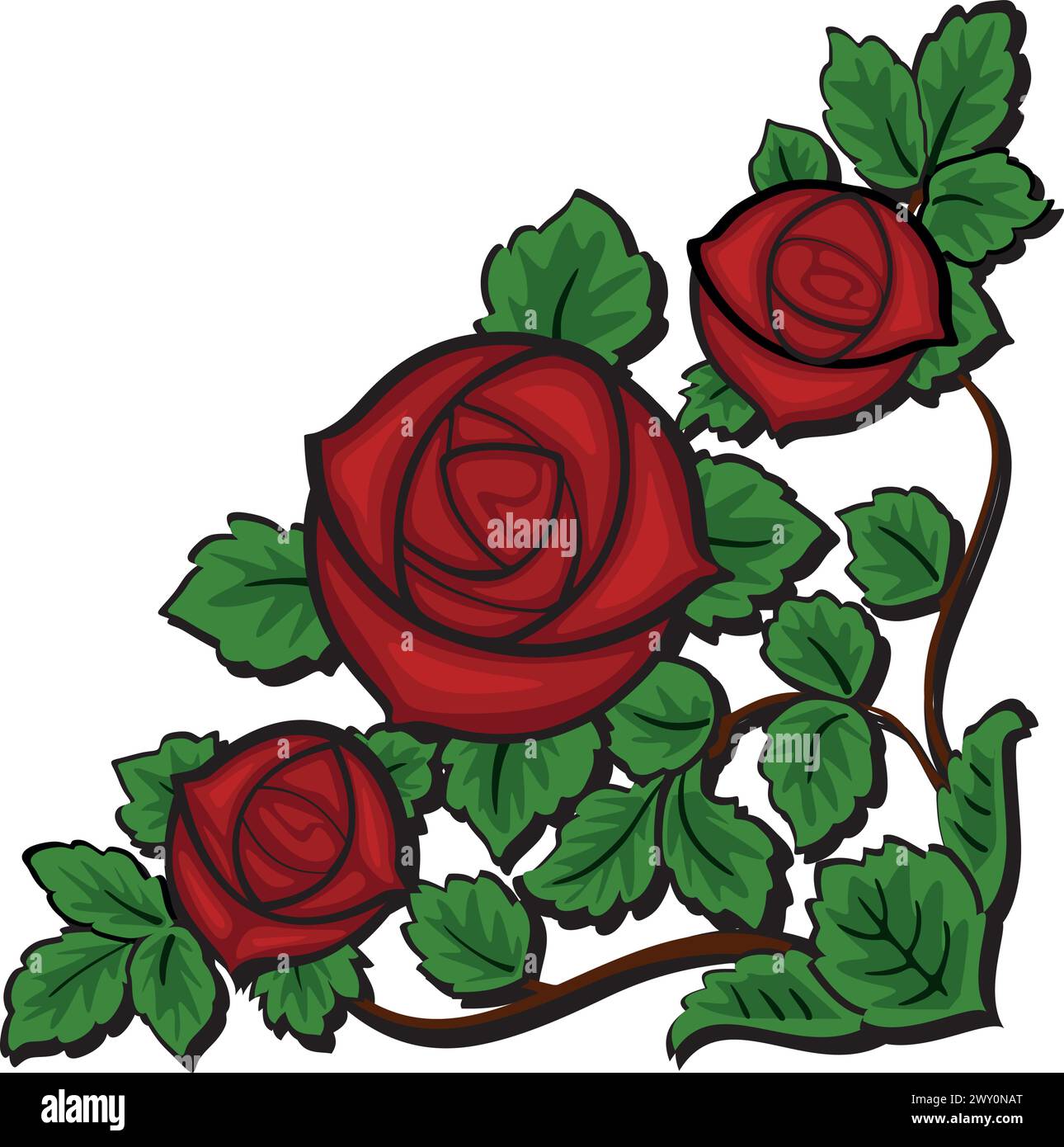 Art vectoriel du beau bouquet de fleurs roses Illustration de Vecteur