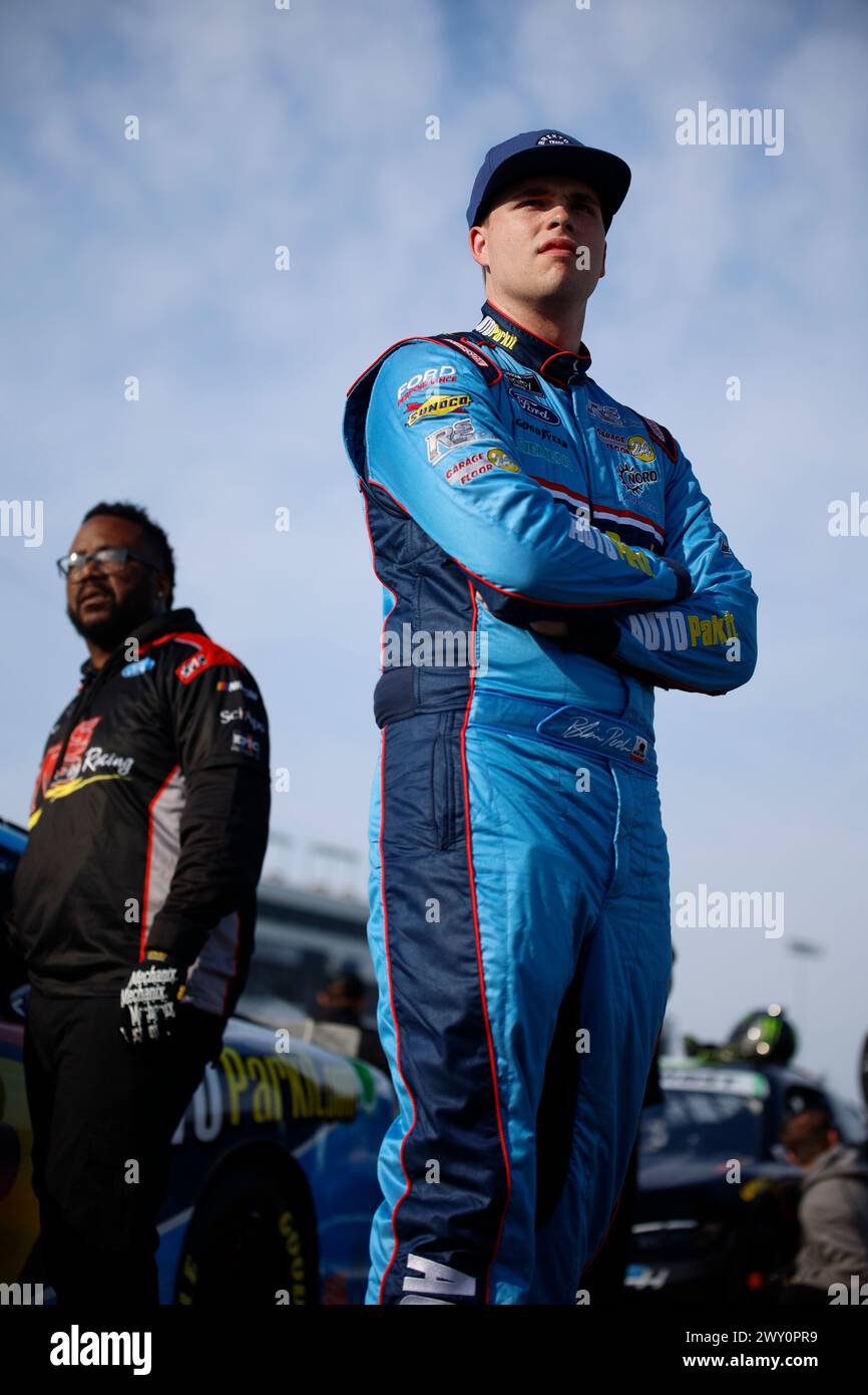 Blaine Perkins, pilote NASCAR Xfinity Series, se prépare à se qualifier pour le ToyotaCare 250 à Richmond, va, États-Unis.(image crédit : © Stephen A Arce action Sports Photography/Cal Sport Media) Banque D'Images