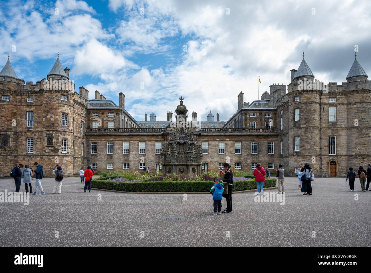 Détail du Palais Royal de Holyroodhouse à Édimbourg, Écosse, Royaume-Uni Banque D'Images
