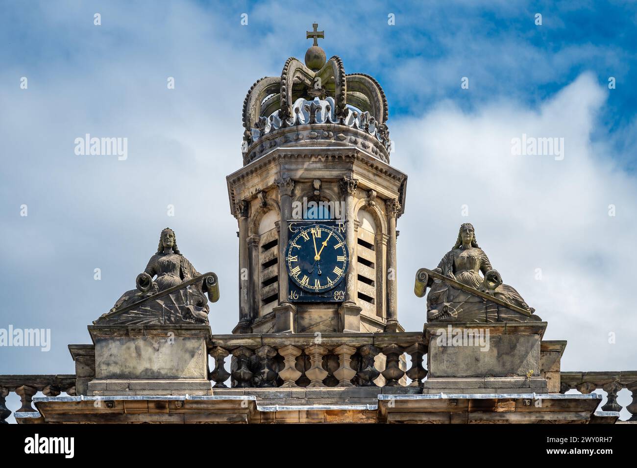Détail du Palais Royal de Holyroodhouse à Édimbourg, Écosse, Royaume-Uni Banque D'Images