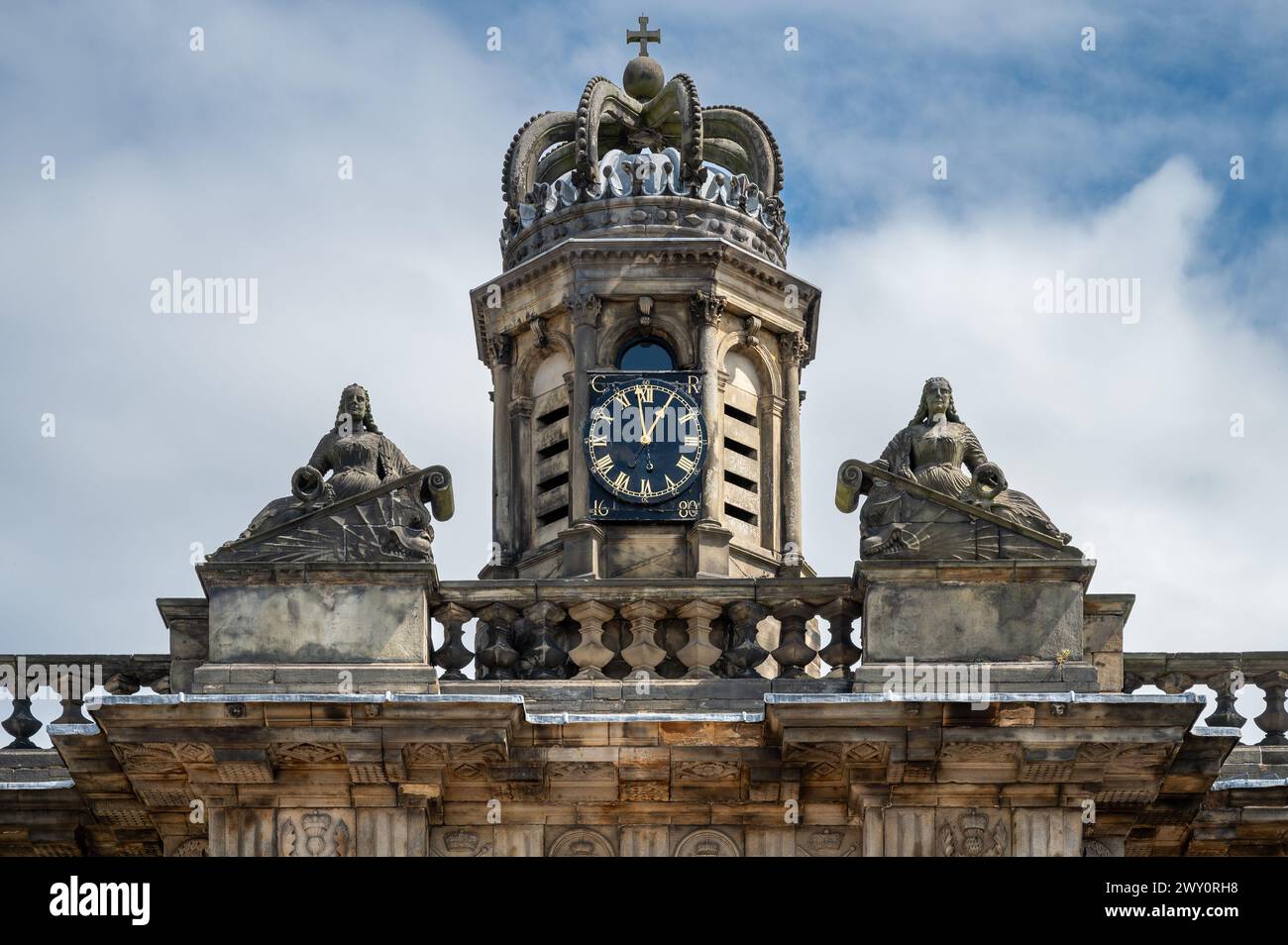 Détail du Palais Royal de Holyroodhouse à Édimbourg, Écosse, Royaume-Uni Banque D'Images