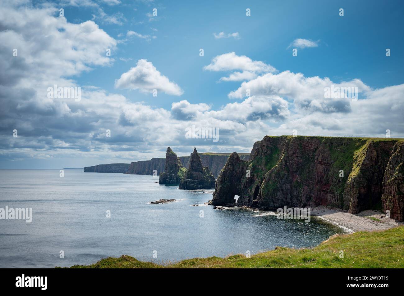 Duncansby Stacks and Cliff at North Sea, Duncansby Head, John O'Groats, Écosse, Royaume-Uni Banque D'Images