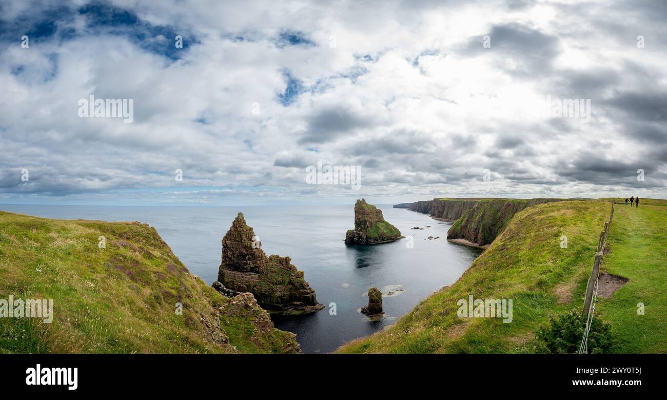 Duncansby Stacks and Cliff at North Sea, Duncansby Head, John O'Groats, Écosse, Royaume-Uni Banque D'Images