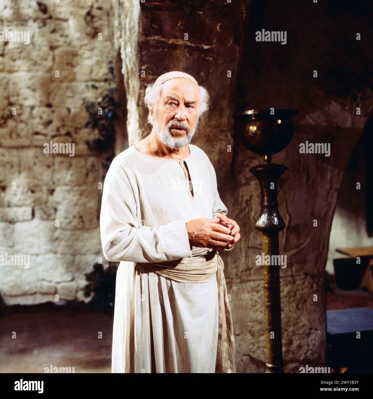 Nathan der Weise, deutscher Fernsehfilm vom Sender Freies Berlin, 1979, Regie : Oswald Döpke, Verfilmung nach dem Bühnenstück von Gotthold Ephraim Lessing, Dreharbeiten waren an historischer Stätte in Israel, Szene : Werner Hinz als Nathan Banque D'Images