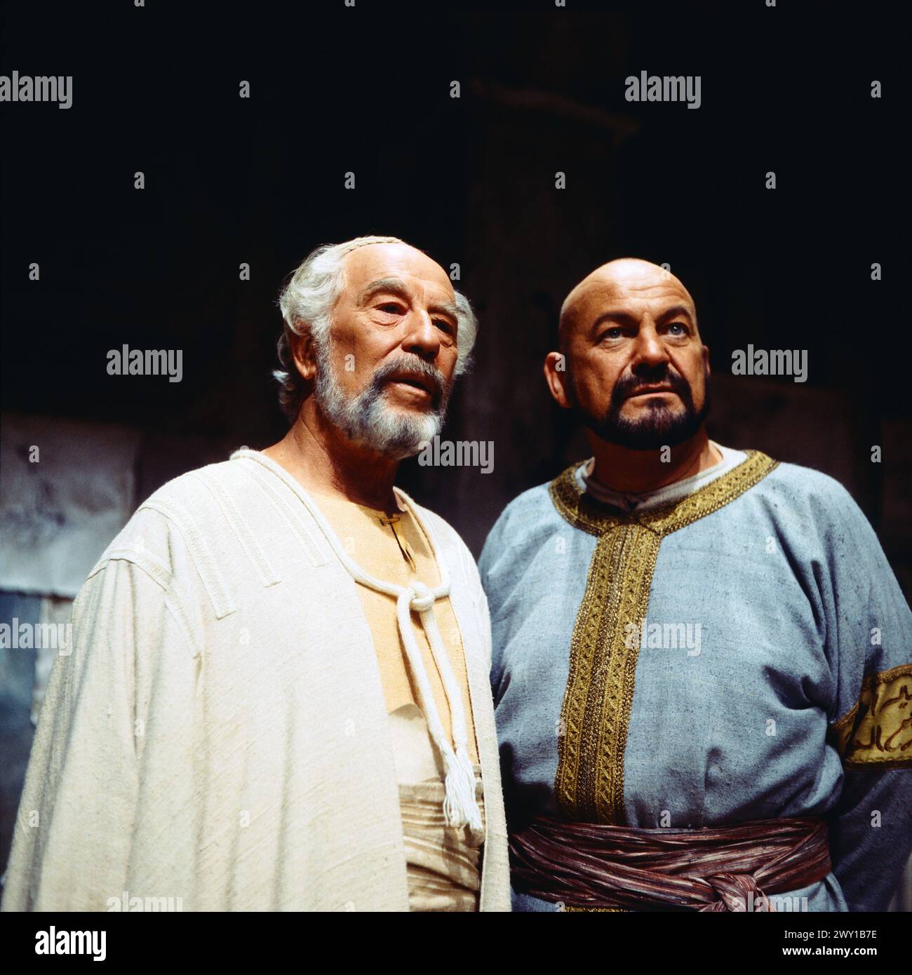 Nathan der Weise, deutscher Fernsehfilm vom Sender Freies Berlin, 1979, Regie : Oswald Döpke, Verfilmung nach dem Bühnenstück von Gotthold Ephraim Lessing, Dreharbeiten waren an historischer Stätte in Israel, Szene : Werner Hinz als Nathan, Siegfried Wischnewski als Saladin Banque D'Images