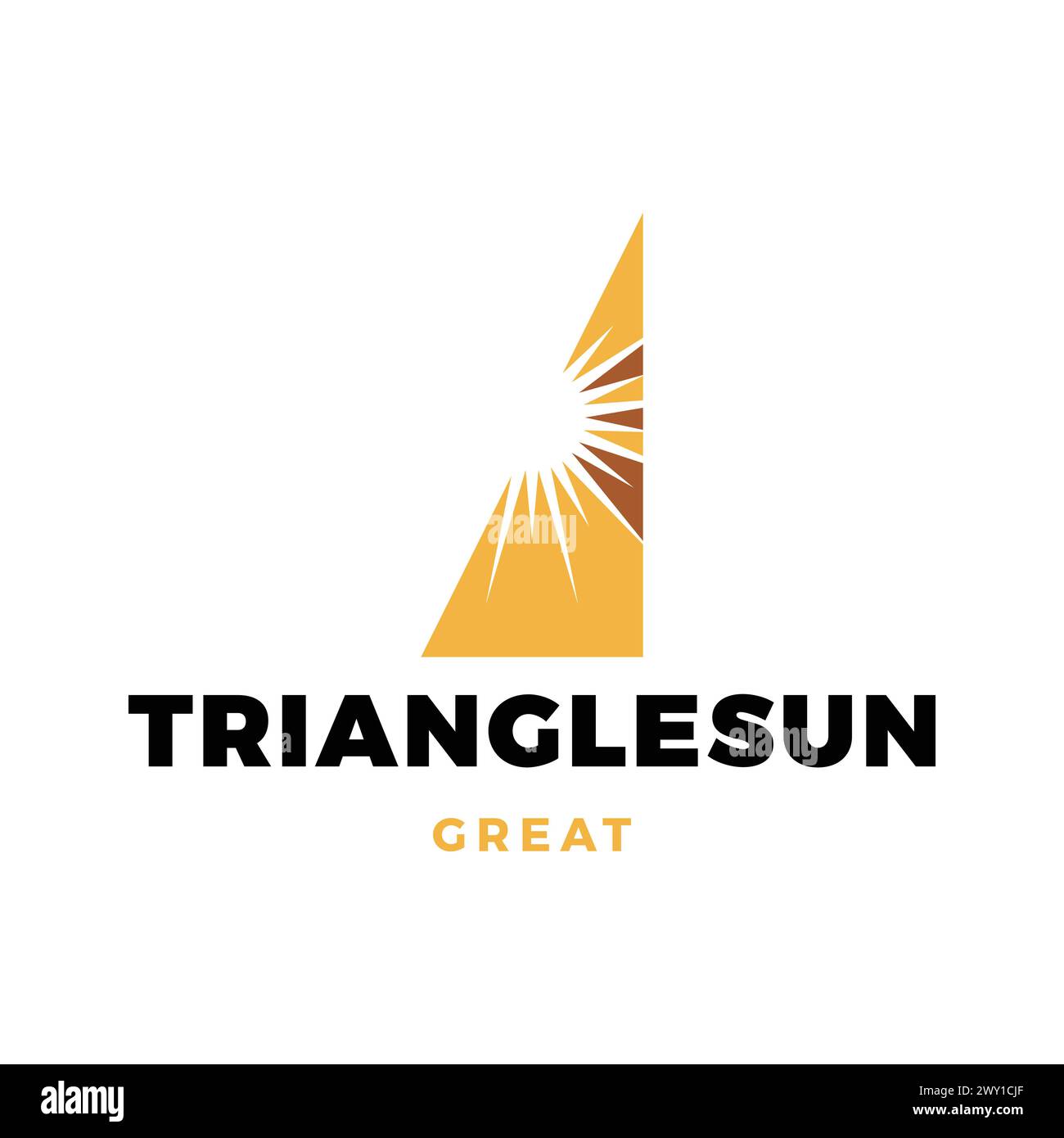 Modèle de conception de logo d'icône de triangle Sun Illustration de Vecteur