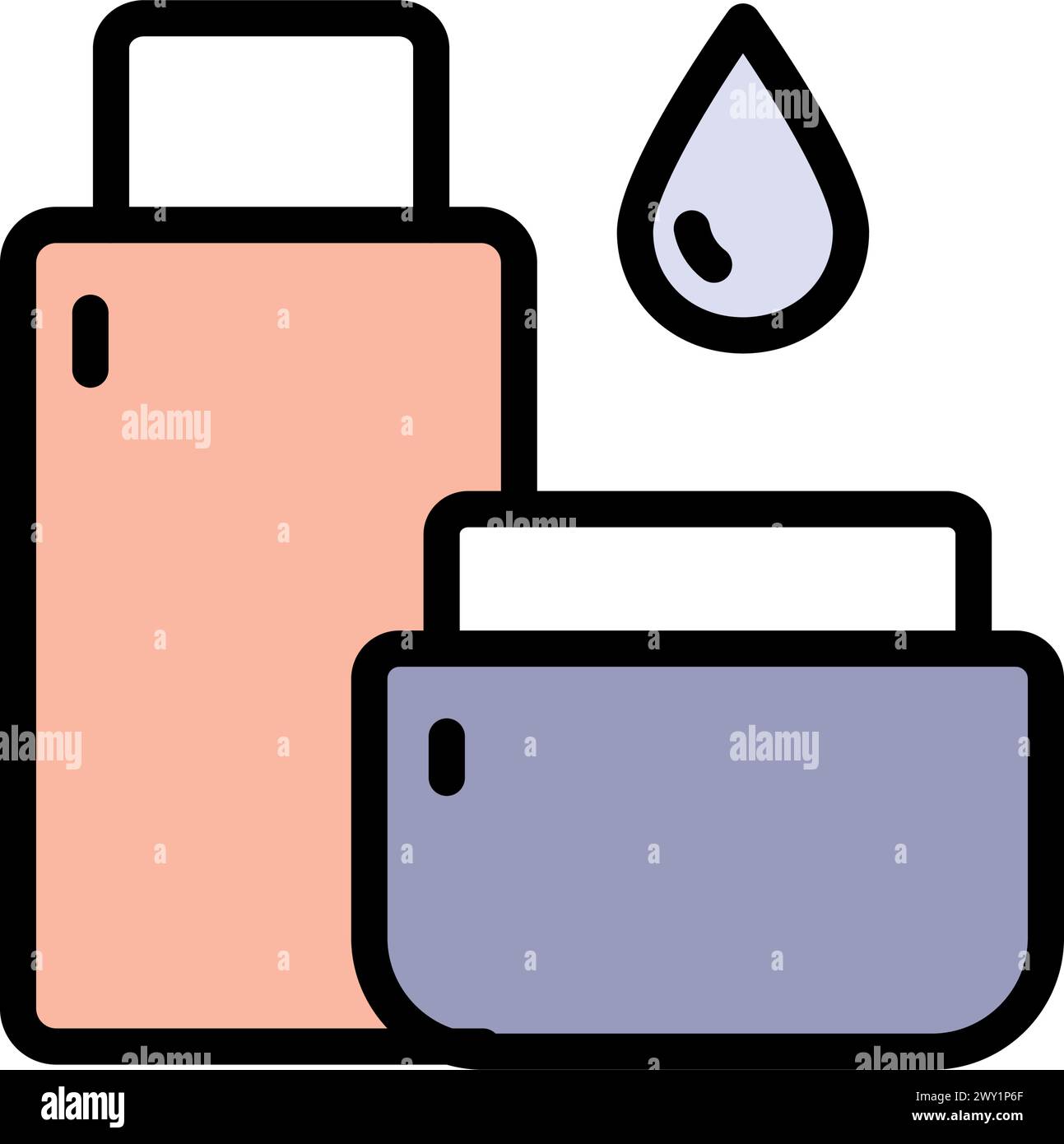 Icône d'ensemble de cosmétiques naturels, pot ouvert, soins de la peau bio, crème, symbole Web de couleur. Signe simple pour le concept mobile et la conception Web. Symbole, illustration du logo Illustration de Vecteur