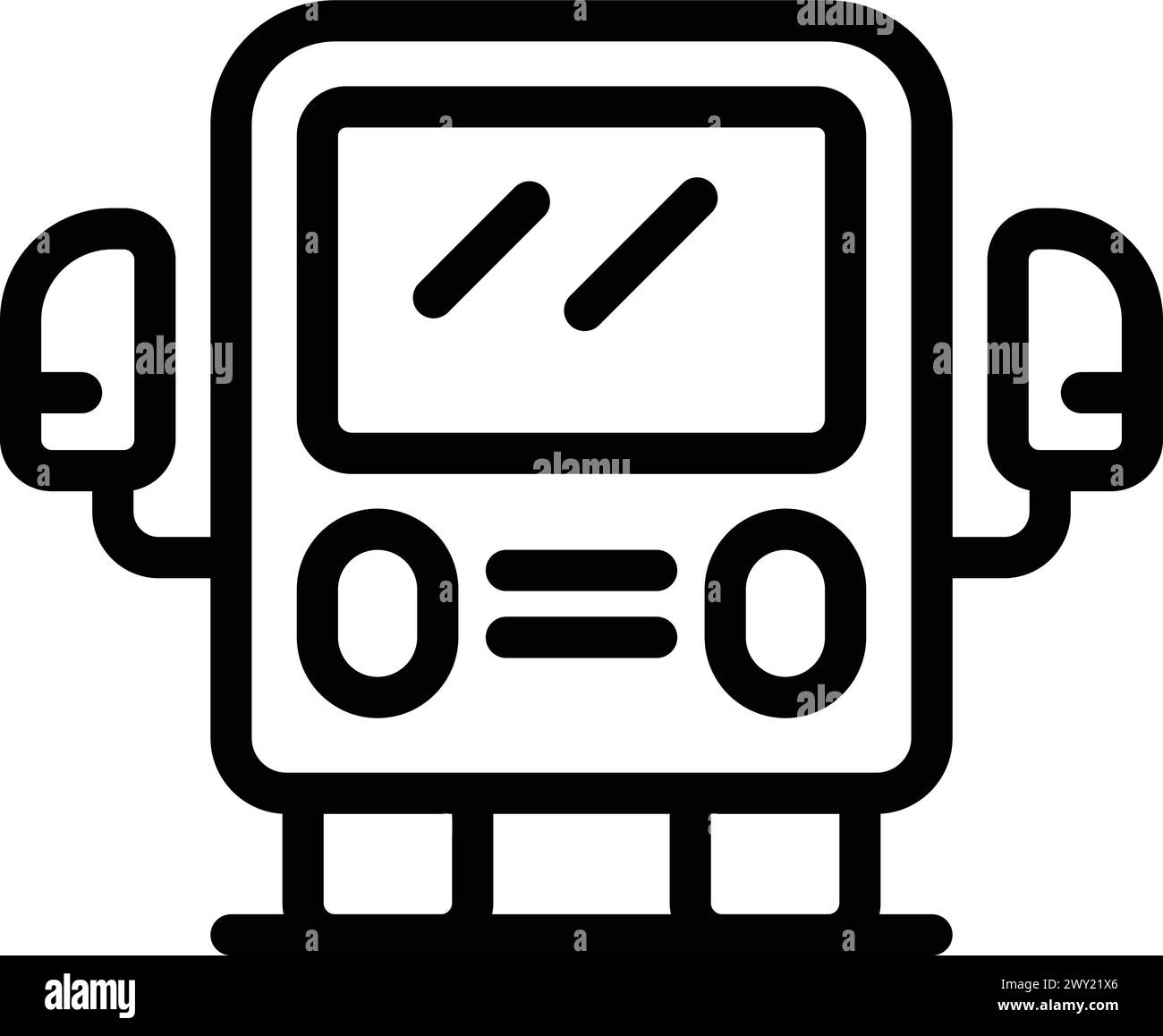 Vecteur de contour d'icône de transport en bus public. Transports publics. Carte passager de voyage urbain Illustration de Vecteur