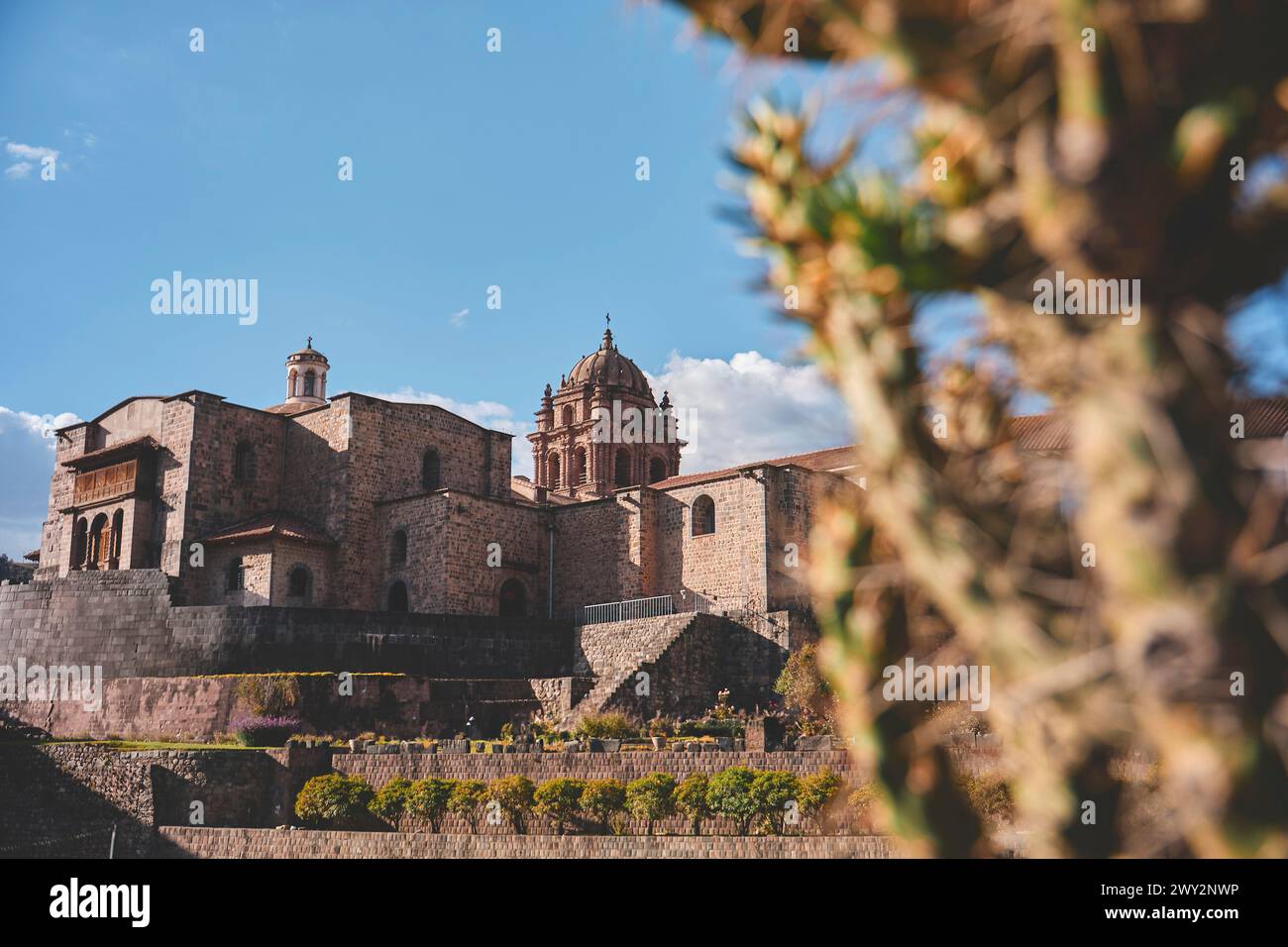 Ruines de Qorikancha et couvent Santo Domingo à Cuzco, Pérou. Ruines inca. Banque D'Images