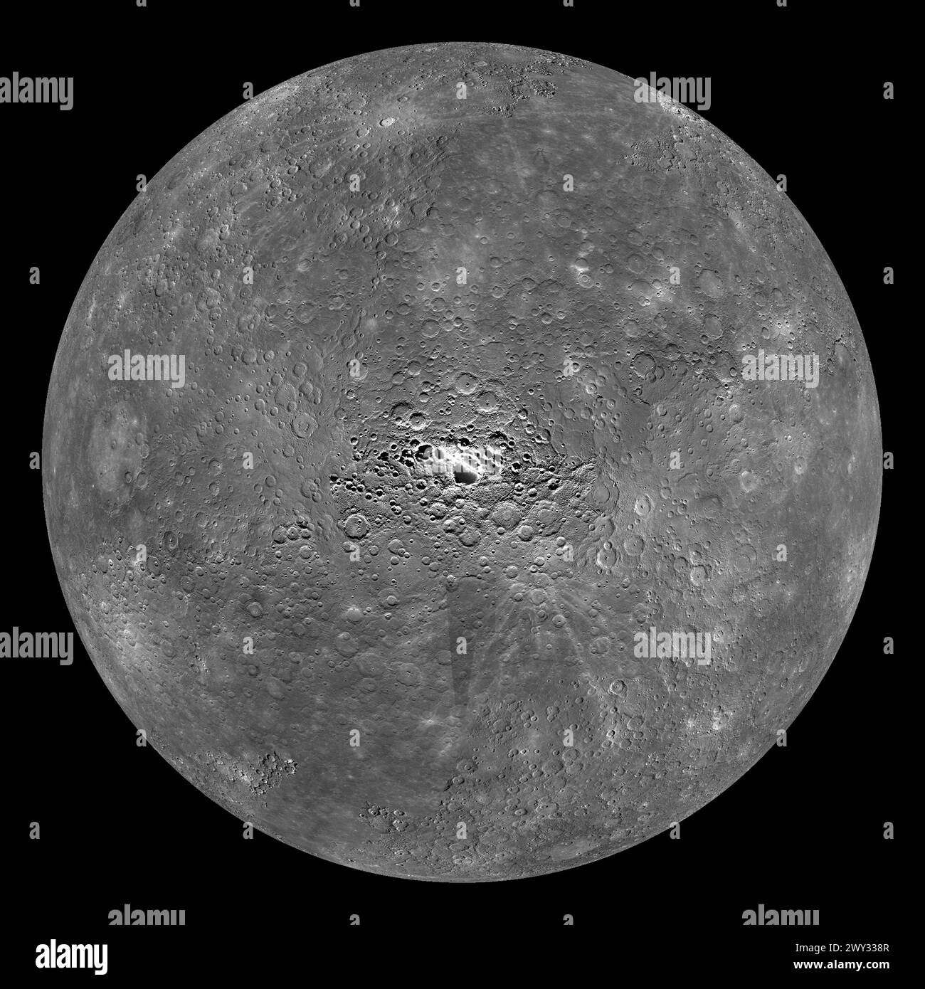Planète Mercury Globe Pôle Sud Banque D'Images