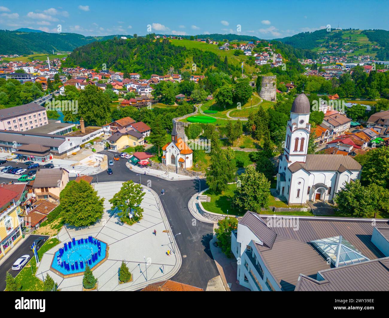 Vue panoramique de la ville de Bosanska Krupa en Bosnie-Herzégovine Banque D'Images