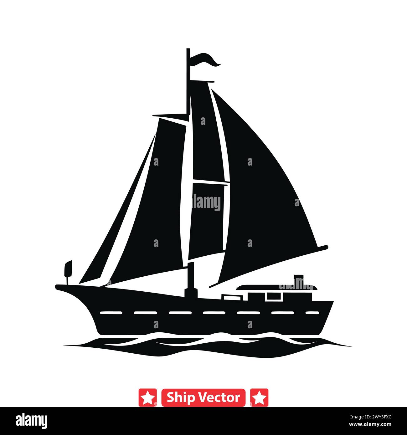 Voyage de découverte silhouettes de navires inspirants encourageant l'exploration et la curiosité Illustration de Vecteur