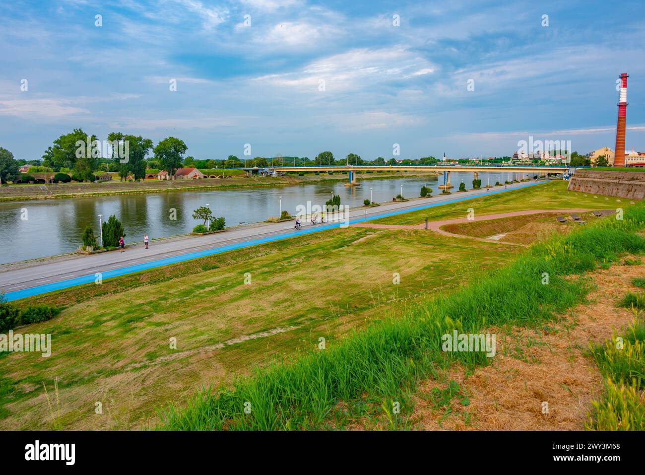 Rive de la rivière Drava à Osijek, Croatie Banque D'Images