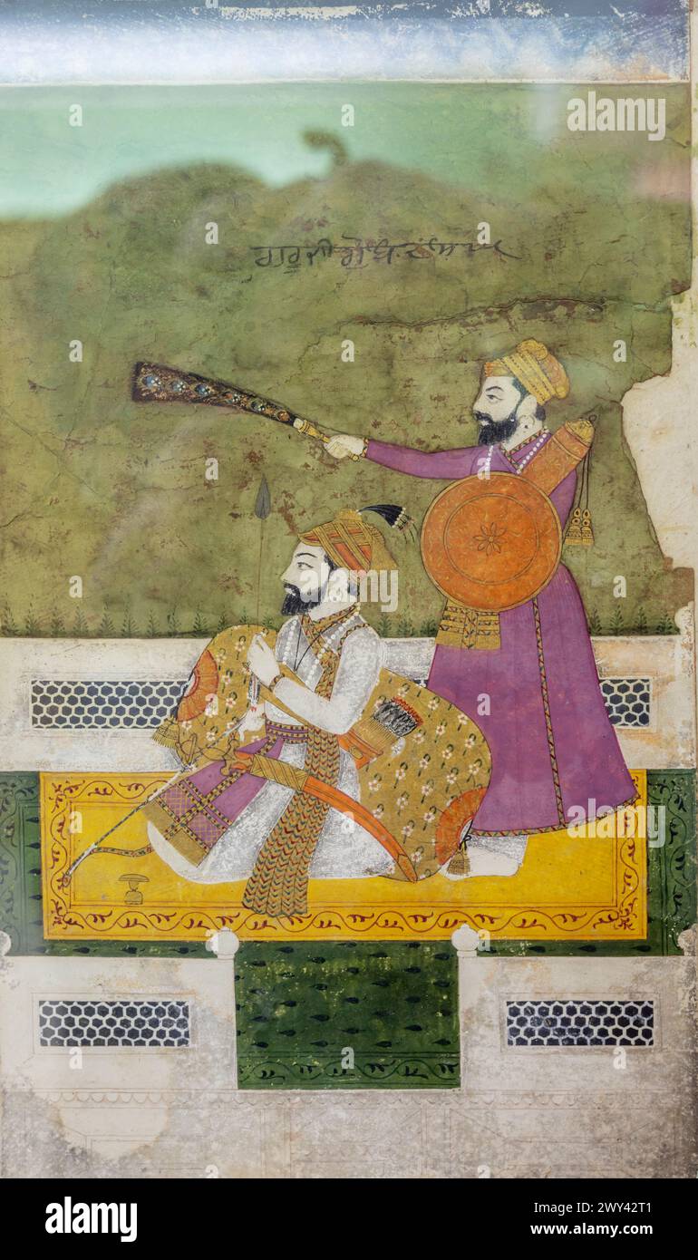 Sri Guru Gobind Singh, XVIIIe siècle, Punjab, Himachal State Museum, Shimla, Himachal Pradesh, Inde Banque D'Images