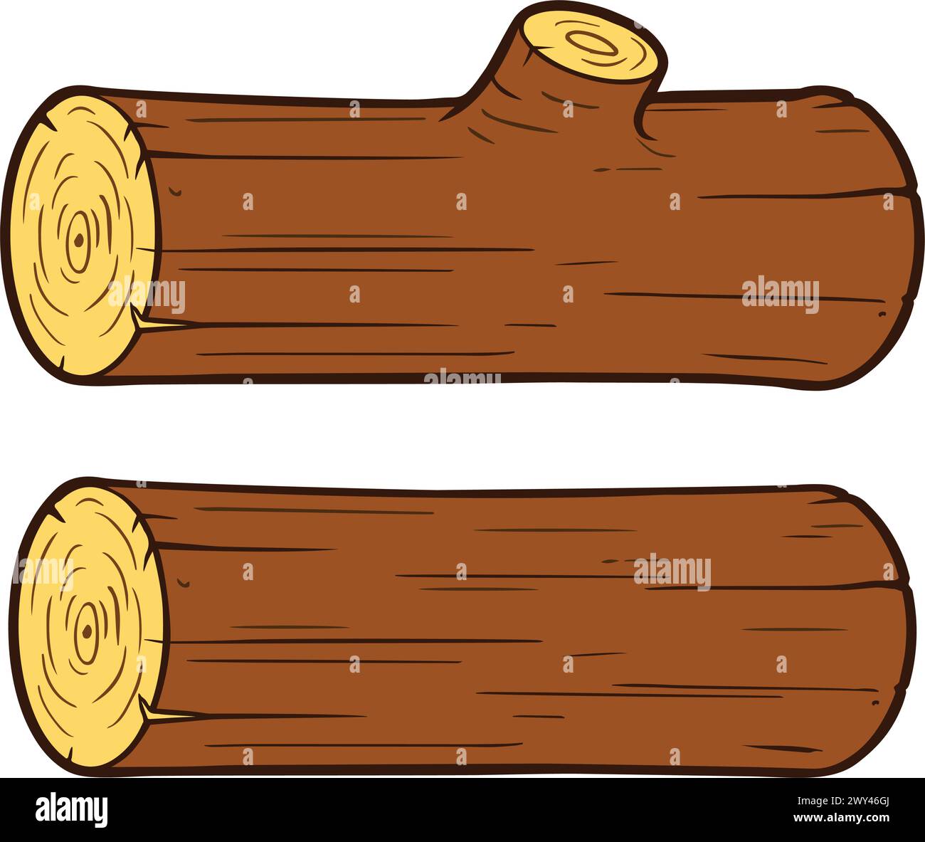 vecteur simple de souche de bois de rondins de dessin animé isolé sur fond transparent Illustration de Vecteur
