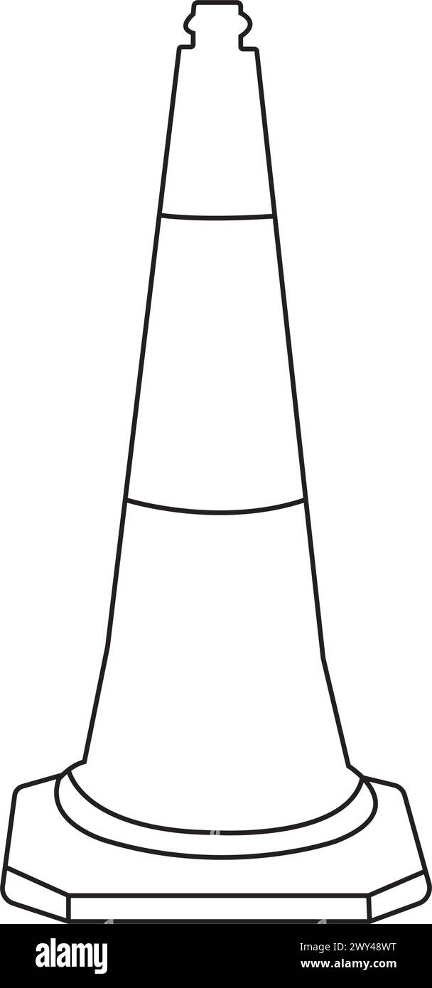 Conception de symbole d'illustration vectorielle d'icône de cône de trafic Illustration de Vecteur